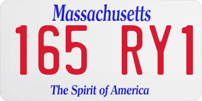 MA license plate 165RY1