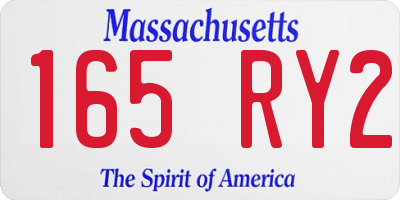 MA license plate 165RY2