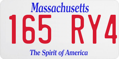MA license plate 165RY4