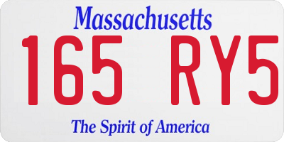 MA license plate 165RY5