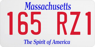 MA license plate 165RZ1
