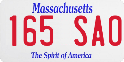 MA license plate 165SA0