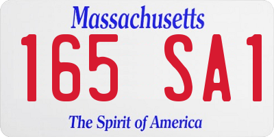 MA license plate 165SA1