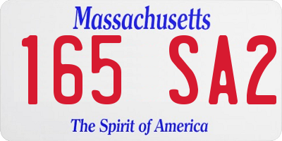MA license plate 165SA2