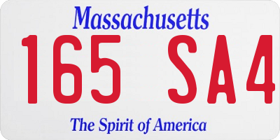 MA license plate 165SA4