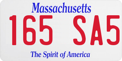 MA license plate 165SA5