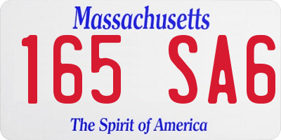 MA license plate 165SA6