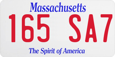 MA license plate 165SA7
