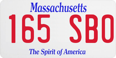 MA license plate 165SB0