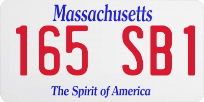 MA license plate 165SB1