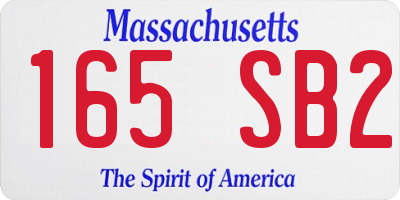 MA license plate 165SB2