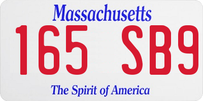 MA license plate 165SB9