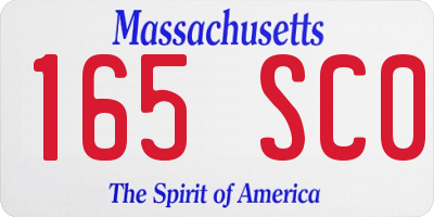 MA license plate 165SC0