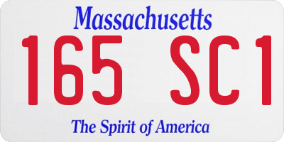 MA license plate 165SC1