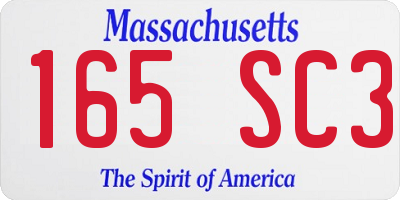 MA license plate 165SC3