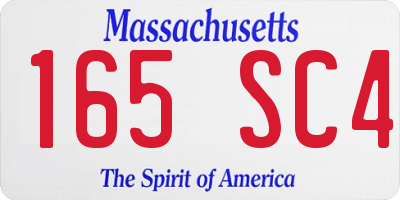 MA license plate 165SC4