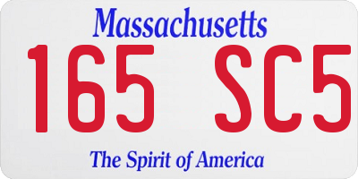 MA license plate 165SC5