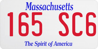 MA license plate 165SC6