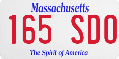 MA license plate 165SD0