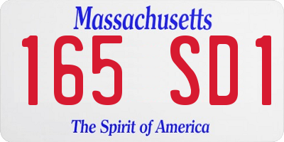 MA license plate 165SD1