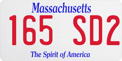 MA license plate 165SD2