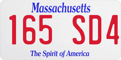 MA license plate 165SD4