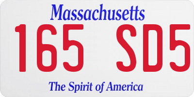 MA license plate 165SD5