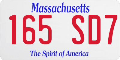 MA license plate 165SD7