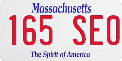 MA license plate 165SE0