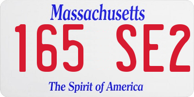 MA license plate 165SE2