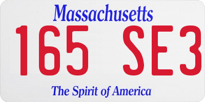MA license plate 165SE3