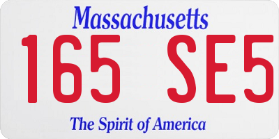 MA license plate 165SE5
