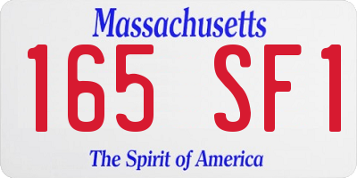 MA license plate 165SF1