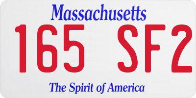 MA license plate 165SF2