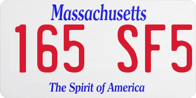 MA license plate 165SF5