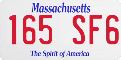 MA license plate 165SF6