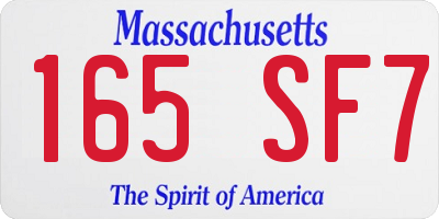 MA license plate 165SF7