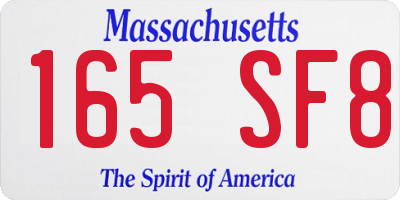 MA license plate 165SF8