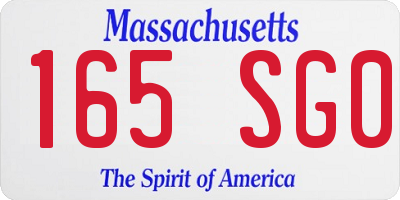 MA license plate 165SG0