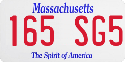 MA license plate 165SG5