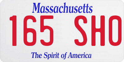 MA license plate 165SH0