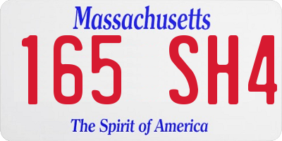 MA license plate 165SH4