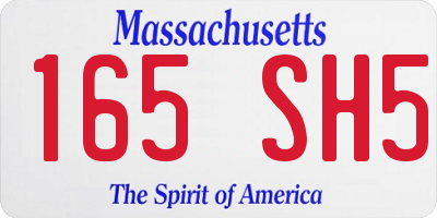 MA license plate 165SH5