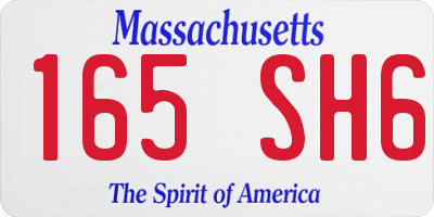 MA license plate 165SH6