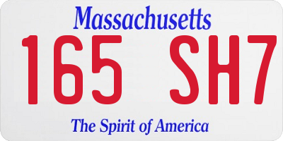 MA license plate 165SH7