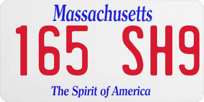 MA license plate 165SH9