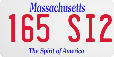 MA license plate 165SI2