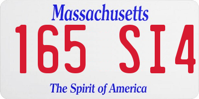 MA license plate 165SI4