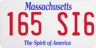 MA license plate 165SI6
