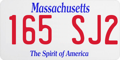 MA license plate 165SJ2